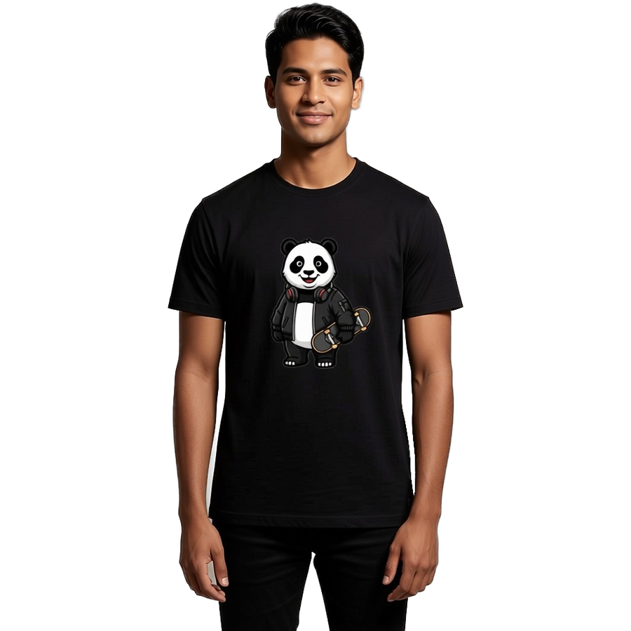 Panda Roll Unisex Classic Crew T-Shirt — Black
